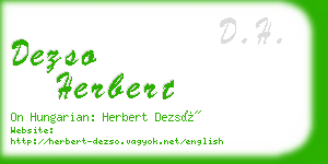 dezso herbert business card